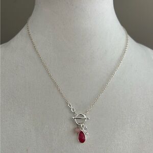 Avon Ribbon Charm Toggle Necklace